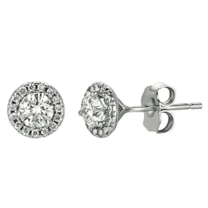 0.75 Ct Natural Diamond Earrings G SI 14K White Gold