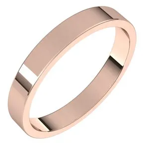 10K Rose 3 mm Flat Band Size 5