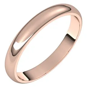 10K Rose 3 mm Half Round Band Size 6