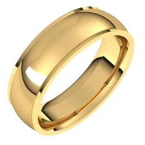 10K Yellow 6 mm Comfort Fit Edge Band Size 8