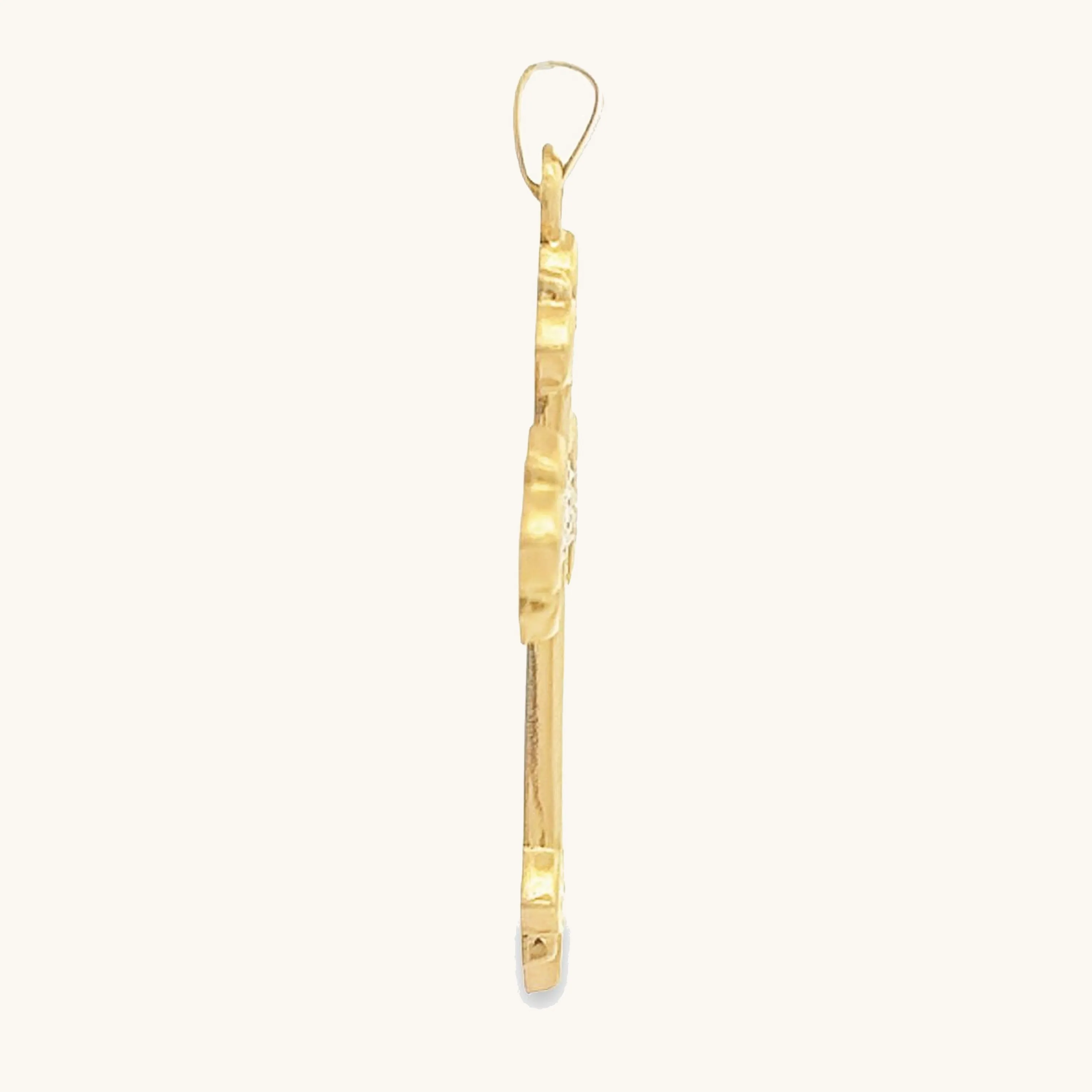 14K GOLD INTRICATE DESIGN CROSS PENDANT