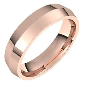 14K Rose 5 mm Knife Edge Comfort Fit Band Size 9