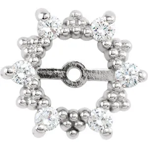 14K White 1/3 CTW Diamond Earring Jackets with 6 mm ID