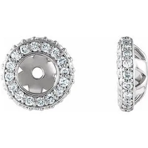 14K White 1/5 CTW Diamond Earrings Jackets with 3.5 mm ID