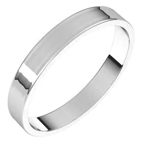 14K White 3 mm Flat Ultra-Light Band Size 6.5