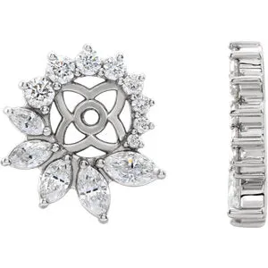 14K White 7/8 CTW Diamond Earring Jackets with 6 mm ID