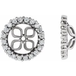 14K White 8.5 mm ID 1/2 CTW Diamond Earring Jackets