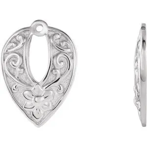 14K White Floral-Inspired Earring Jackets