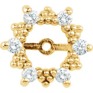 14K Yellow 1/3 CTW Diamond Earring Jackets with 6 mm ID
