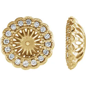 14K Yellow 1/4 CTW Diamond Earring Jackets with 6 mm ID