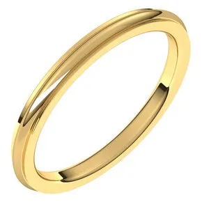 14K Yellow 2 mm Comfort Fit Edge Band Size 10