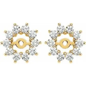 14K Yellow 5/8 CTW Diamond Earring Jackets with 3.7mm ID