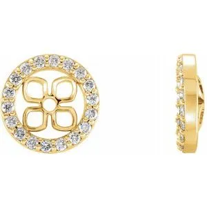 14K Yellow 6 mm ID 1/6 CTW Diamond Earring Jackets
