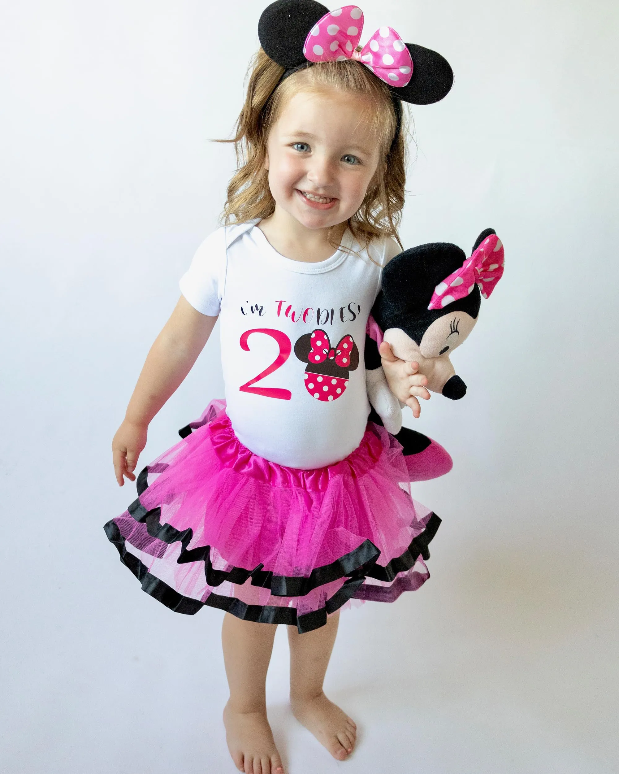 2nd Second Birthday Girl Outfit Mouse Shirt Twodlesminnietutu Long Sleeve