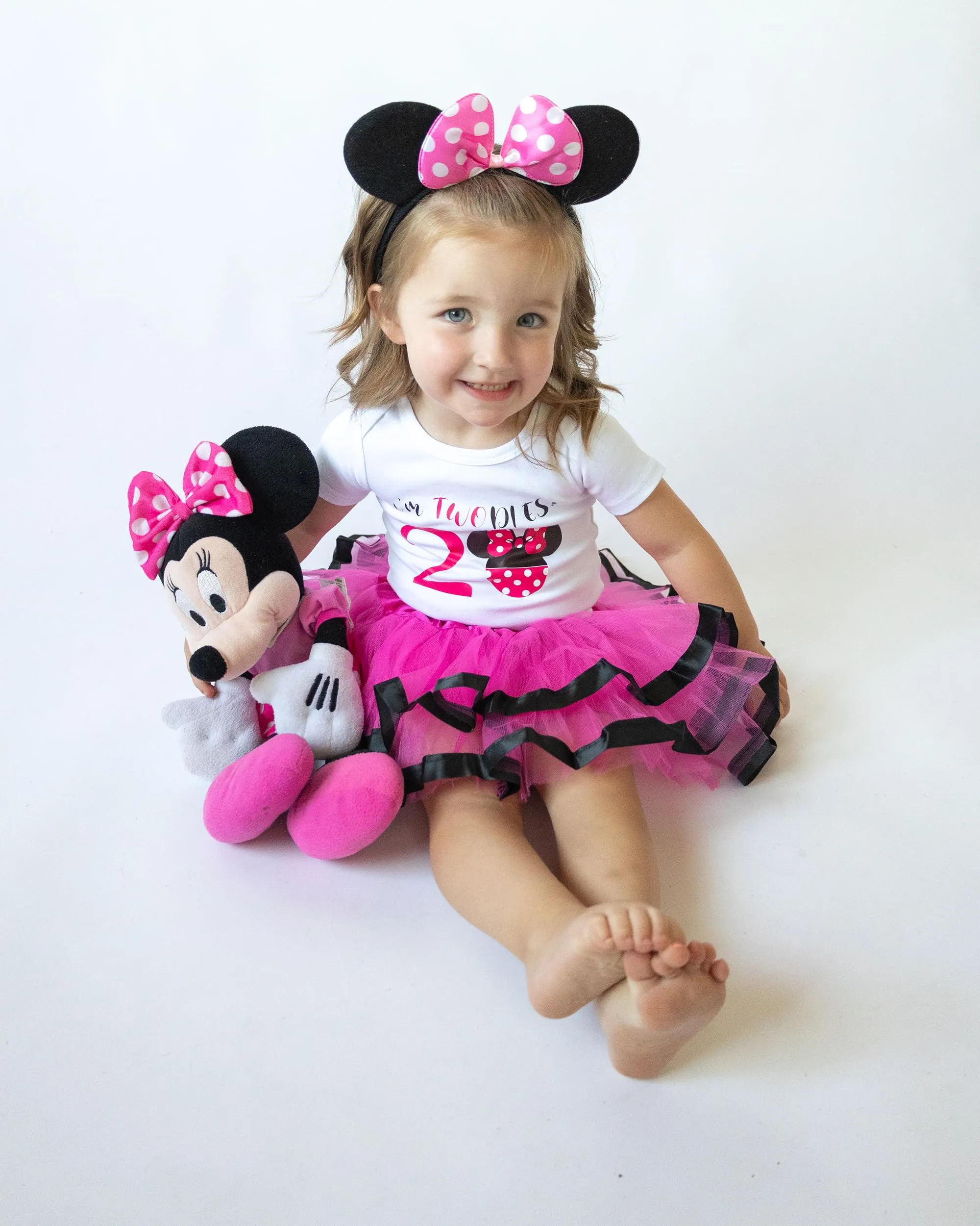 2nd Second Birthday Girl Outfit Mouse Shirt Twodlesminnietutu Long Sleeve