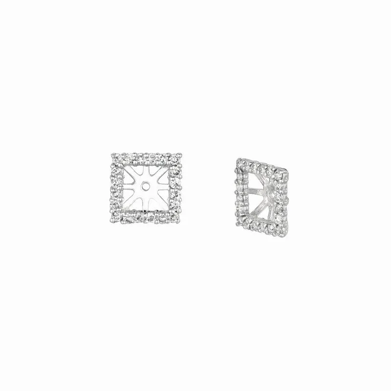 3MM SQUARE DIAMOND EARRING JACKETS 14K GOLD (0.46 CTW)