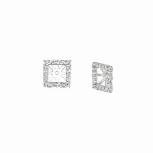 3MM SQUARE DIAMOND EARRING JACKETS 14K GOLD (0.46 CTW)