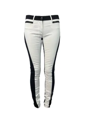 3X1 Women's White Black Skinny Zip Jeans #909 25 NWOTT