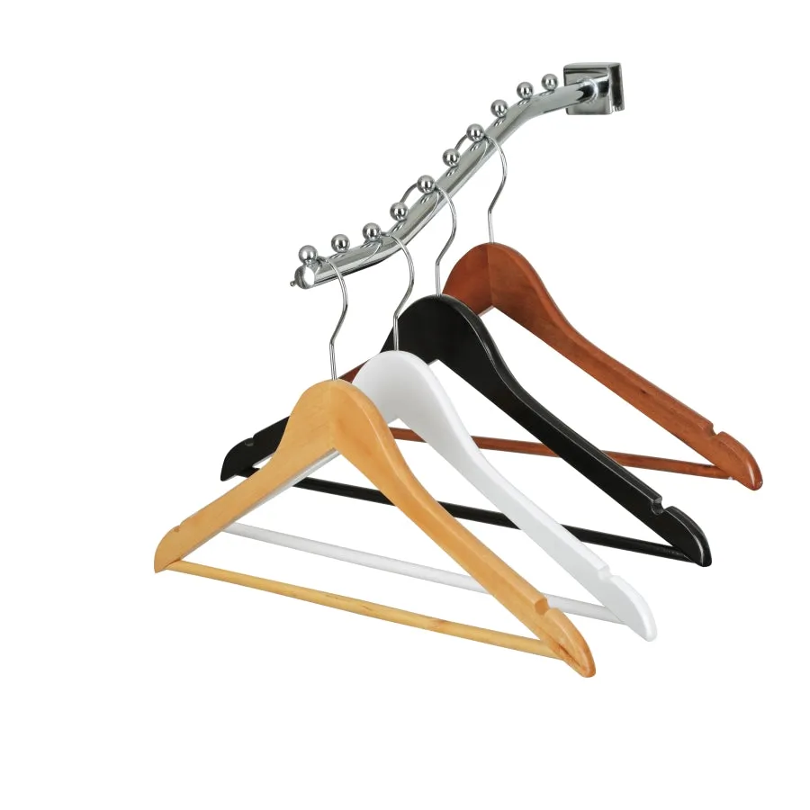 43cm Natural Wooden Suit Hanger With Bar 12mm thick Sold in Bundle of 20/50/100