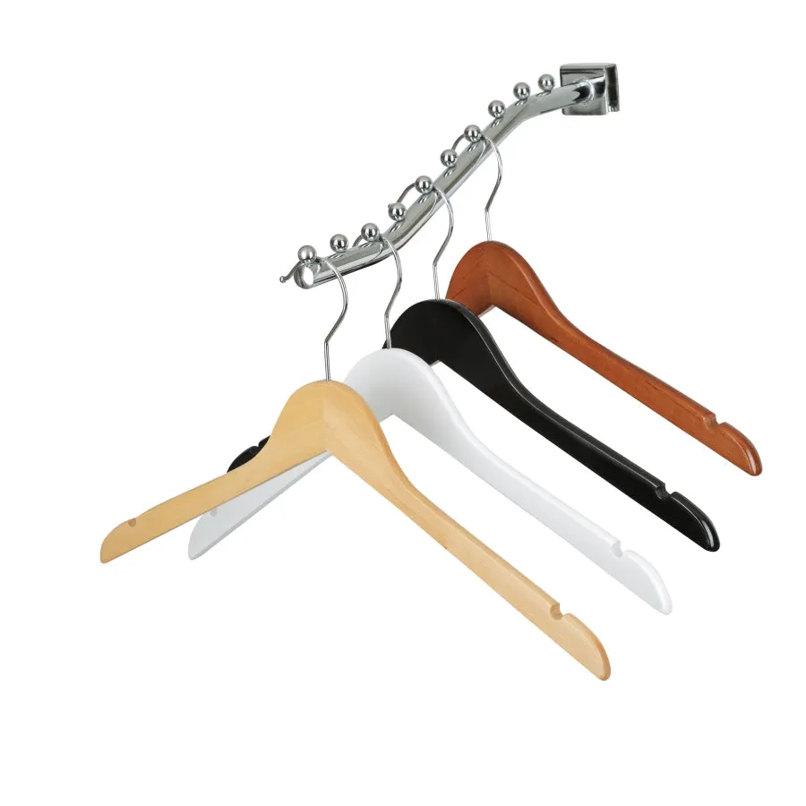 43cm White Wooden Top Hanger 12mm thick Sold in Bundle of 10/20/50