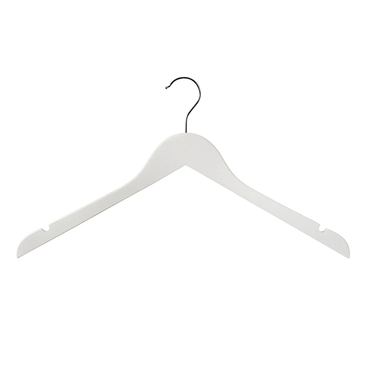 43cm White Wooden Top Hanger 12mm thick Sold in Bundle of 10/20/50