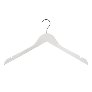 43cm White Wooden Top Hanger 12mm thick Sold in Bundle of 10/20/50