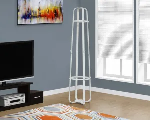 72"H WHITE METAL WITH AN UMBRELLA HOLDER COAT RACK