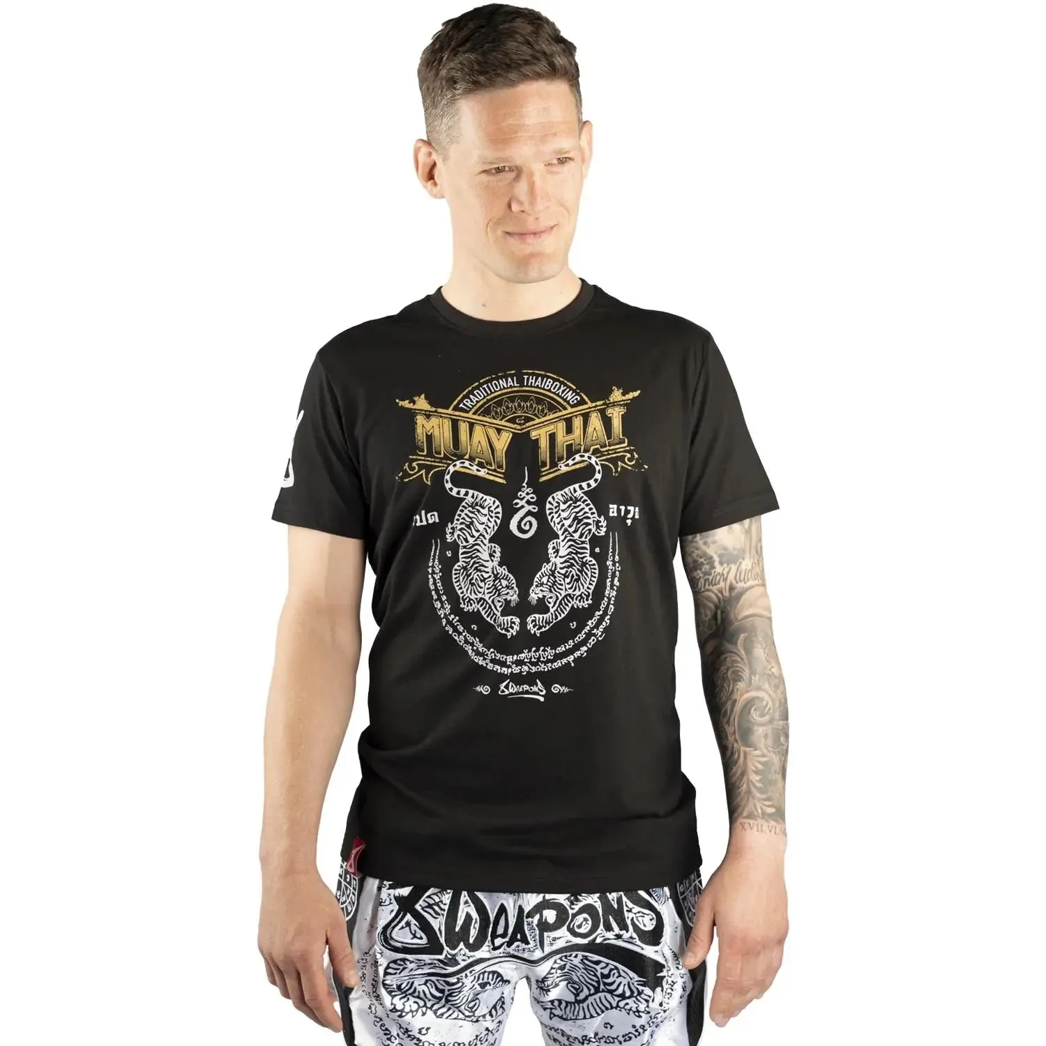 8 WEAPONS Muay Thai T-Shirt - Sak Yant Tigers