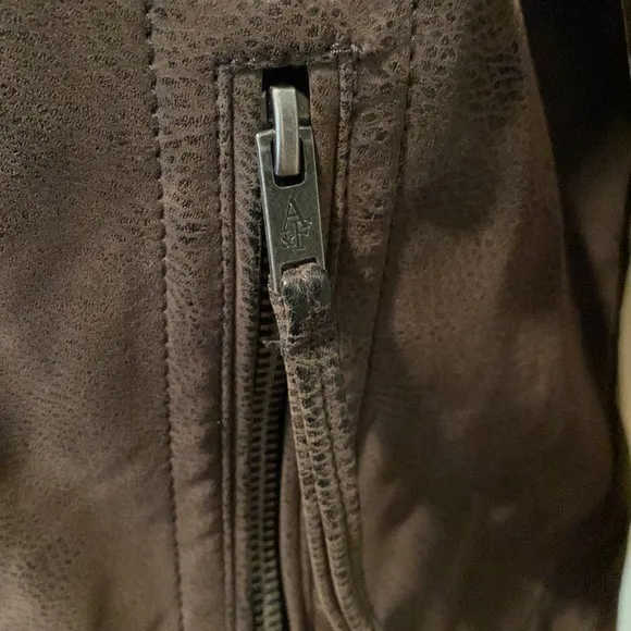 ABERCROMBIE AND FITCH Aviator Jacket Olive Green Faux Suede Moto Flight Boho M