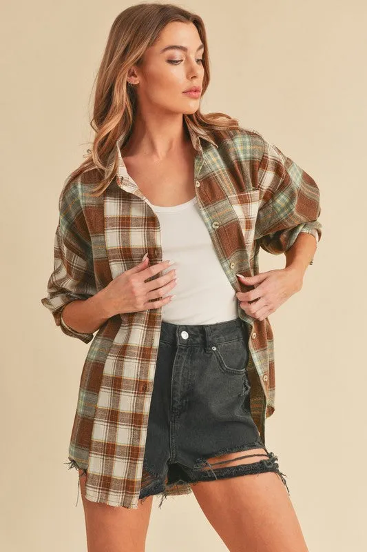 Aemi   Co Noelle Overszed Flannel Shirt