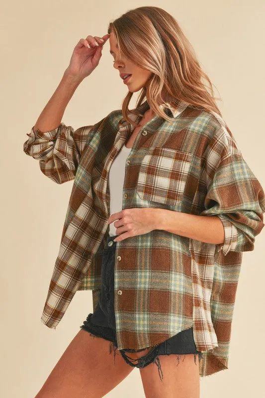 Aemi   Co Noelle Overszed Flannel Shirt