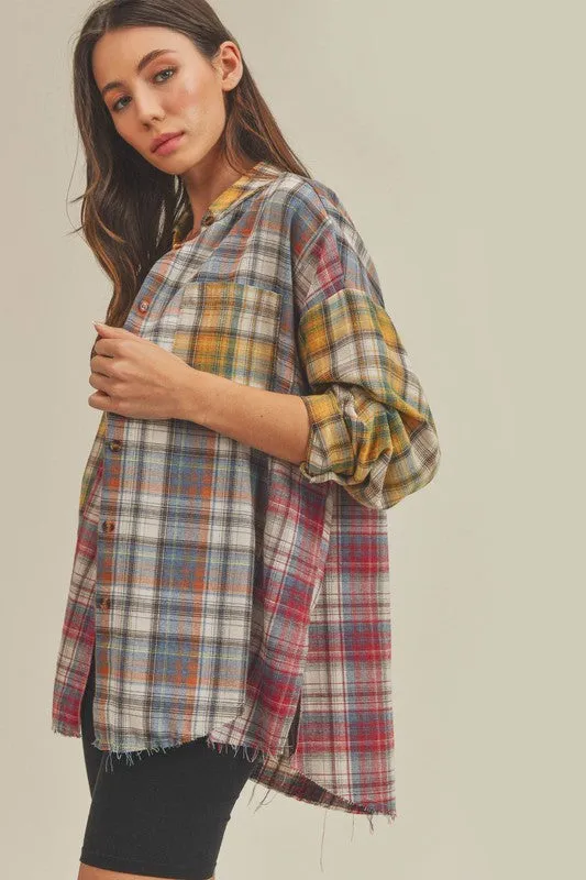 Aemi   Co Noelle Overszed Flannel Shirt