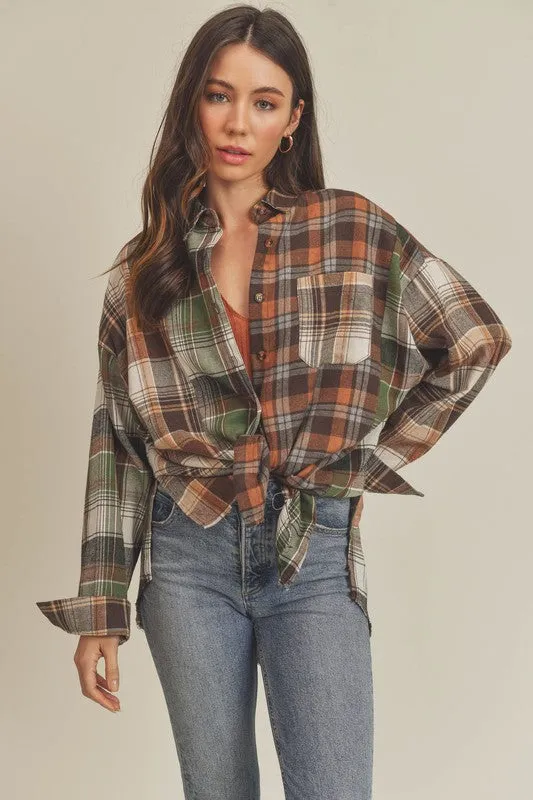 Aemi   Co Noelle Overszed Flannel Shirt