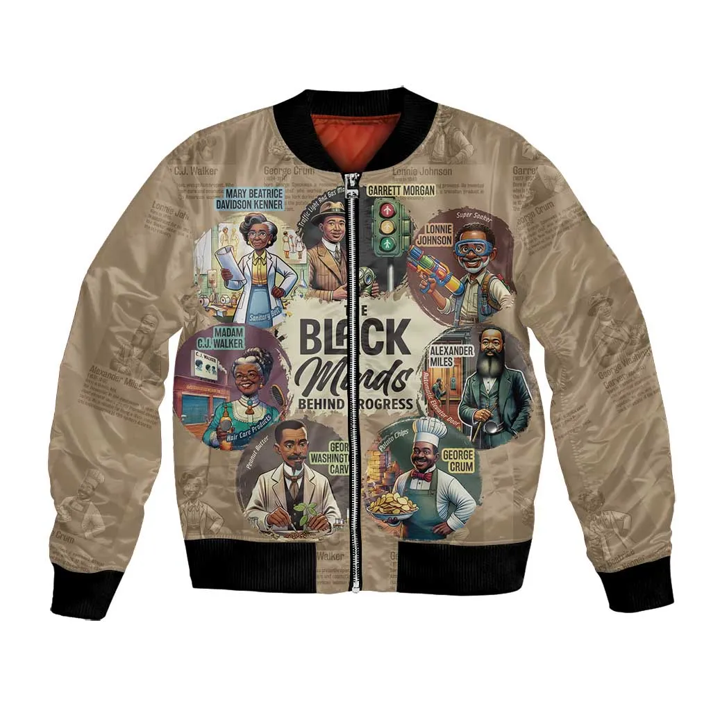 Africa Black Invention Bomber Jacket The Black Minds Behind Progress DT03