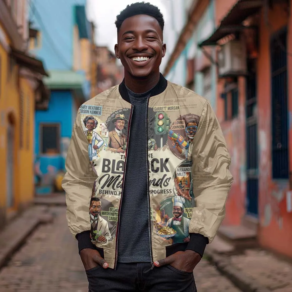 Africa Black Invention Bomber Jacket The Black Minds Behind Progress DT03