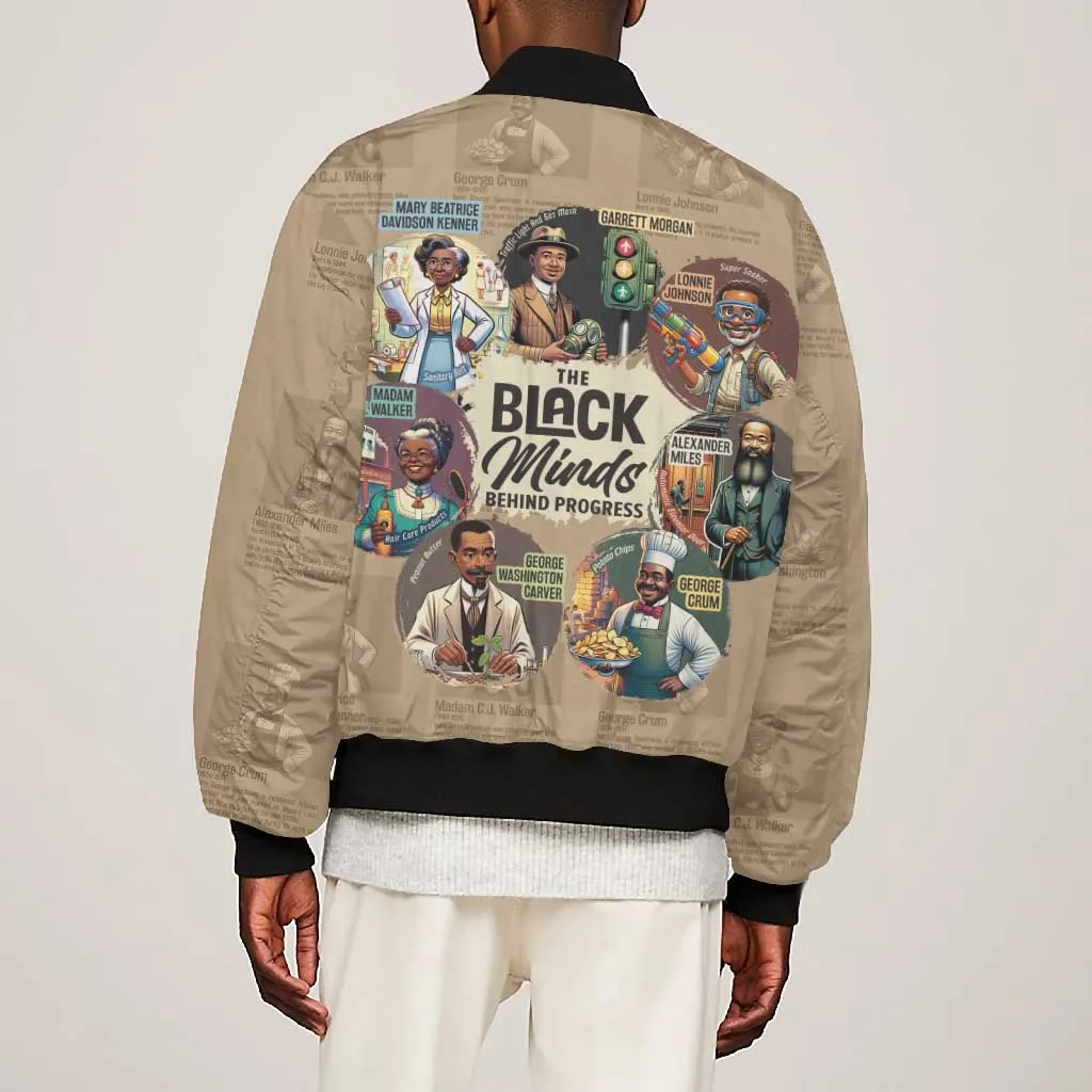 Africa Black Invention Bomber Jacket The Black Minds Behind Progress DT03