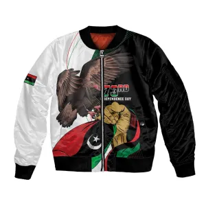Afro Libya Sleeve Zip Bomber Jacket Arabian Eagle - Independence Day LT15