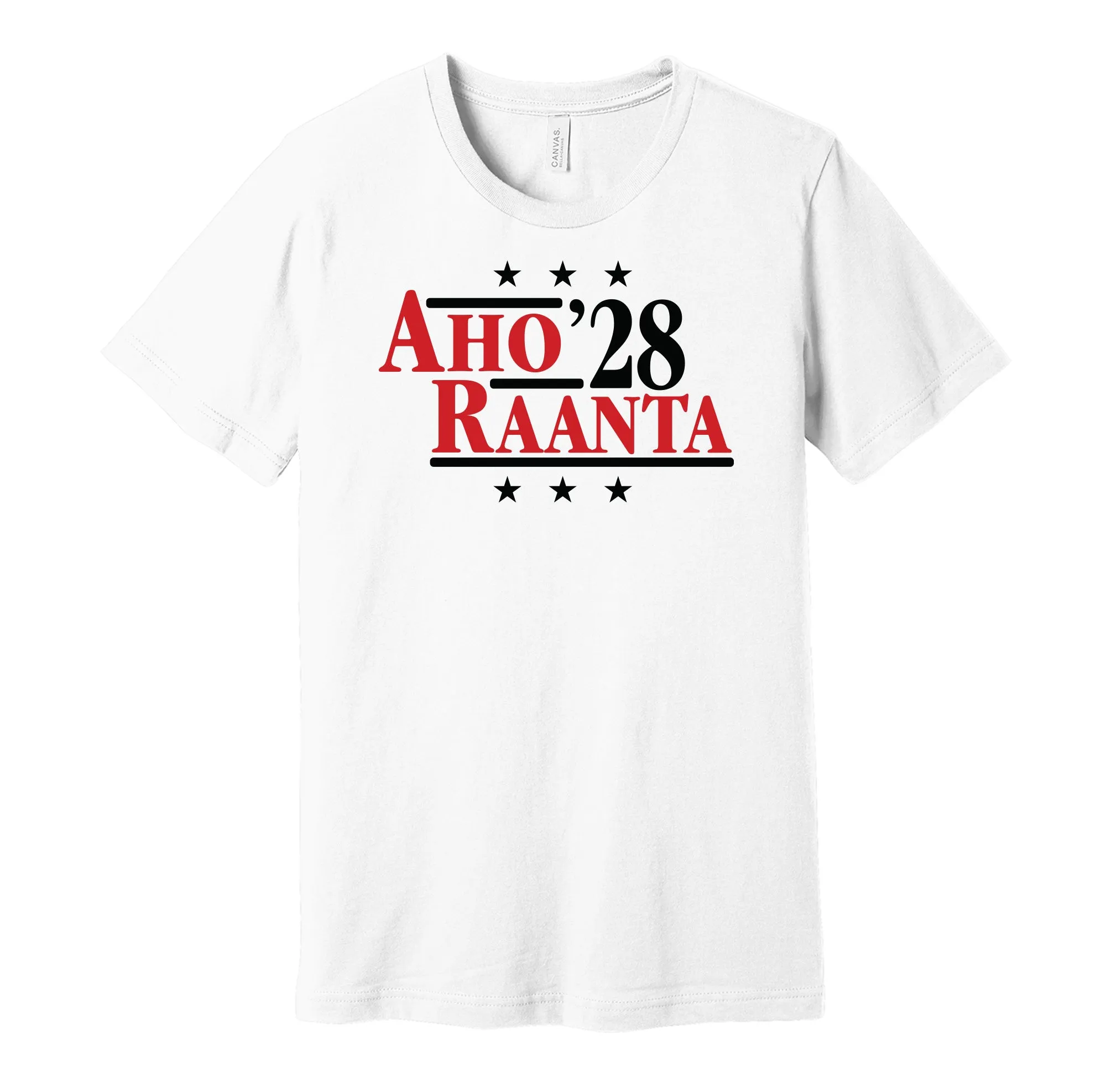 Aho & Raanta '28 - Carolina Political Campaign Parody T-Shirt - Hyper Than Hype Shirts