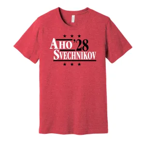 Aho & Svechnikov '28 - Carolina Political Campaign Parody T-Shirt - Hyper Than Hype Shirts