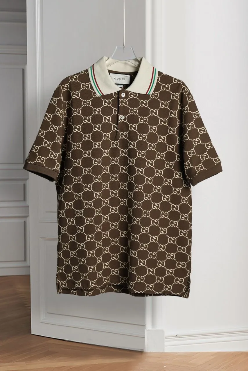All-Over Logo Embroidery Polo Shirt For Men