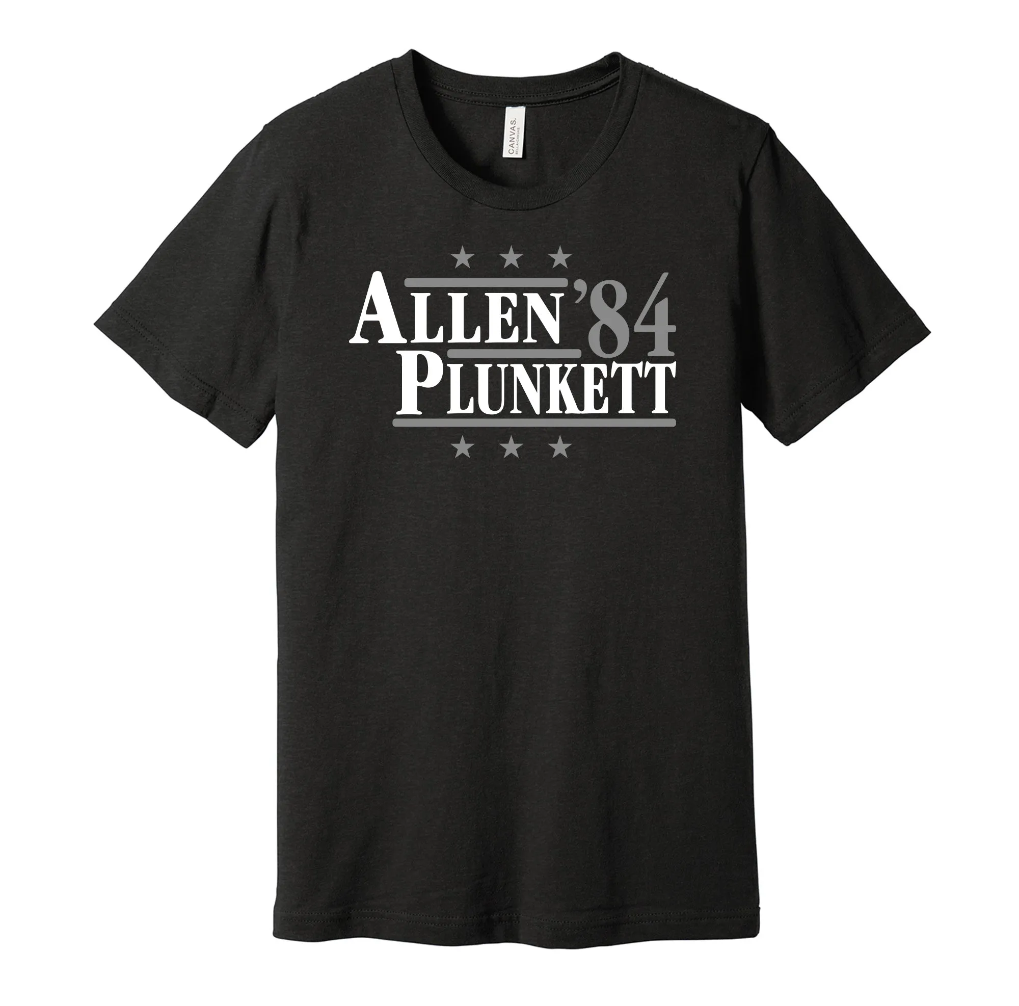 Allen & Plunkett '84 - Los Angeles Legends Political Campaign Parody T-Shirt - Hyper Than Hype Shirts