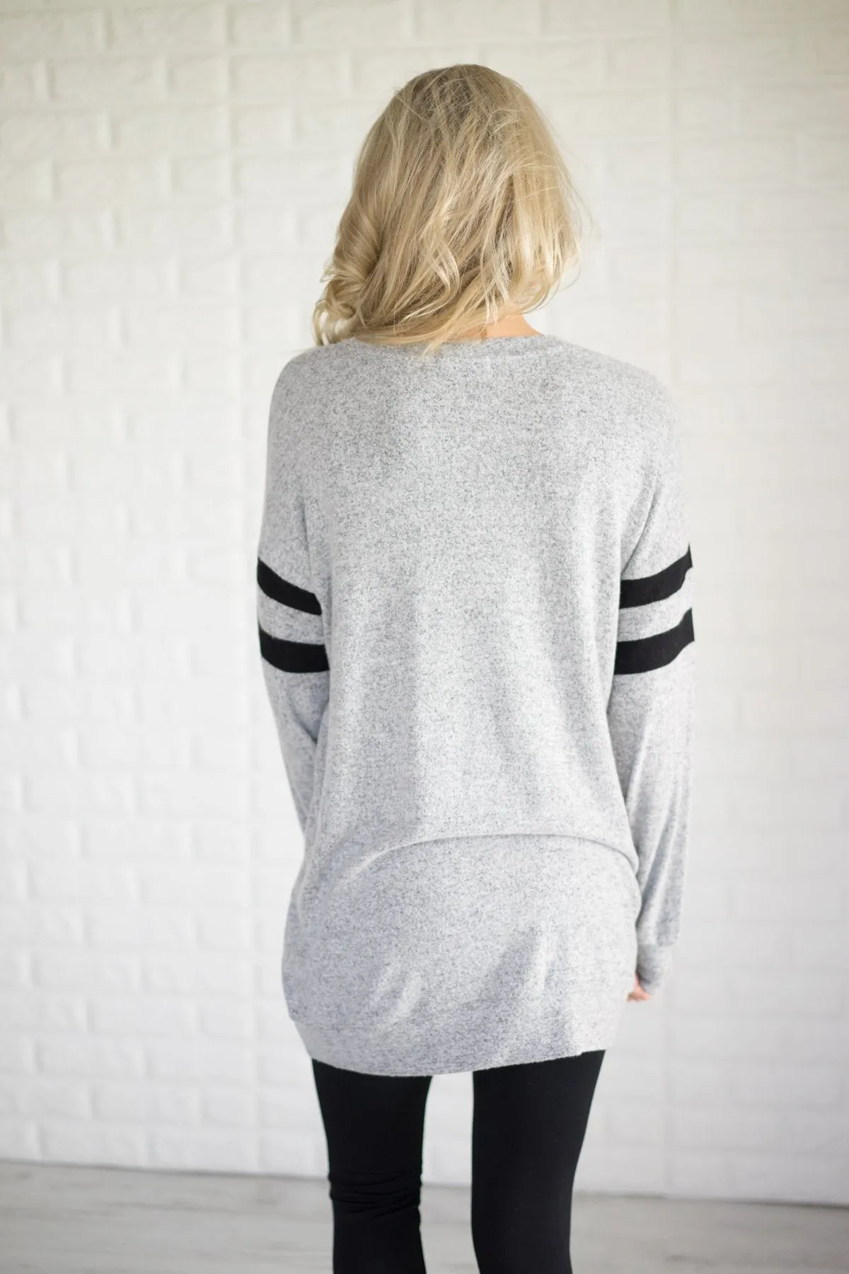 Always Cherished Heather Grey Top