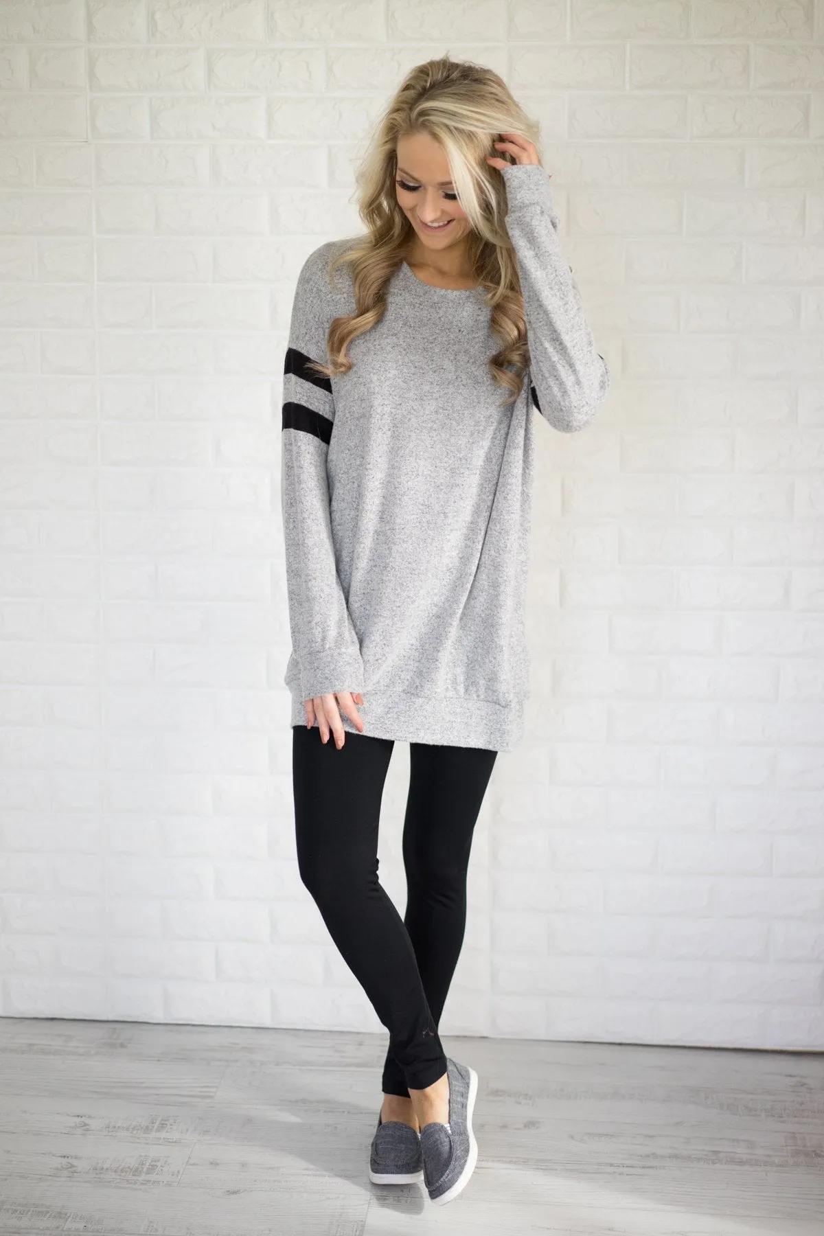 Always Cherished Heather Grey Top