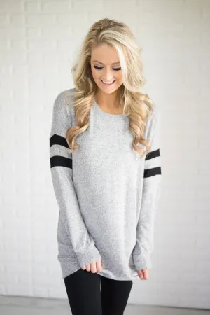 Always Cherished Heather Grey Top