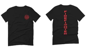 America Support Thin Red Line Fonts Firefighter Seal For men T Shirt
