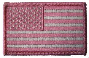American Flag Pink Left Arm 3 Inch Embroidered Patch - Wholesale