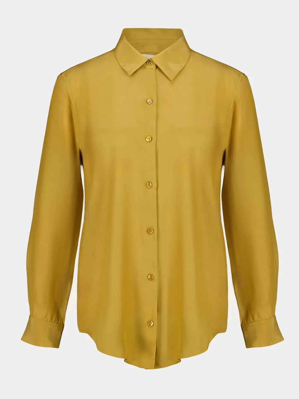 Ametista Ecru Olive Silk Shirt