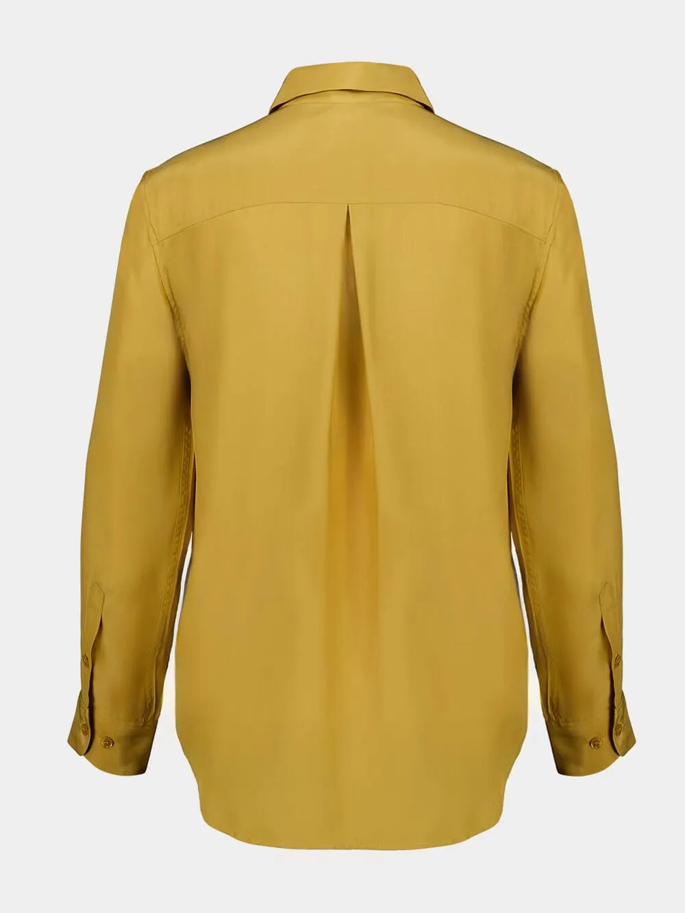 Ametista Ecru Olive Silk Shirt