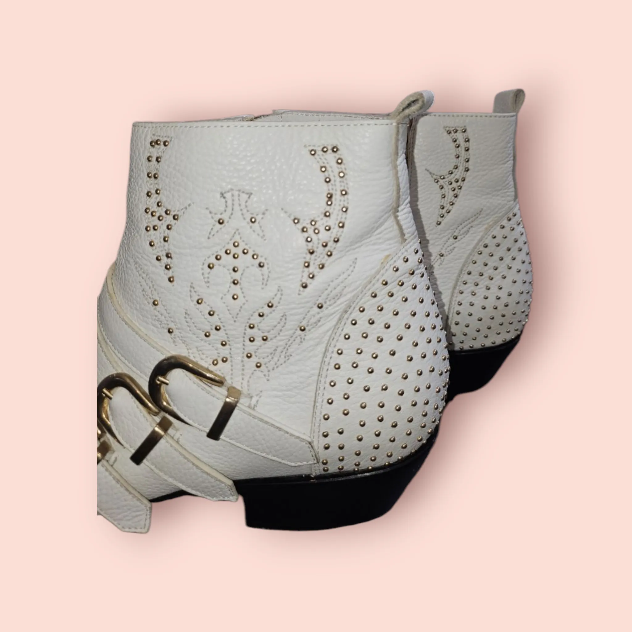 ANINE BING - PENNY STUDDED LEATHER ANKLE BOOTS RRP $1200