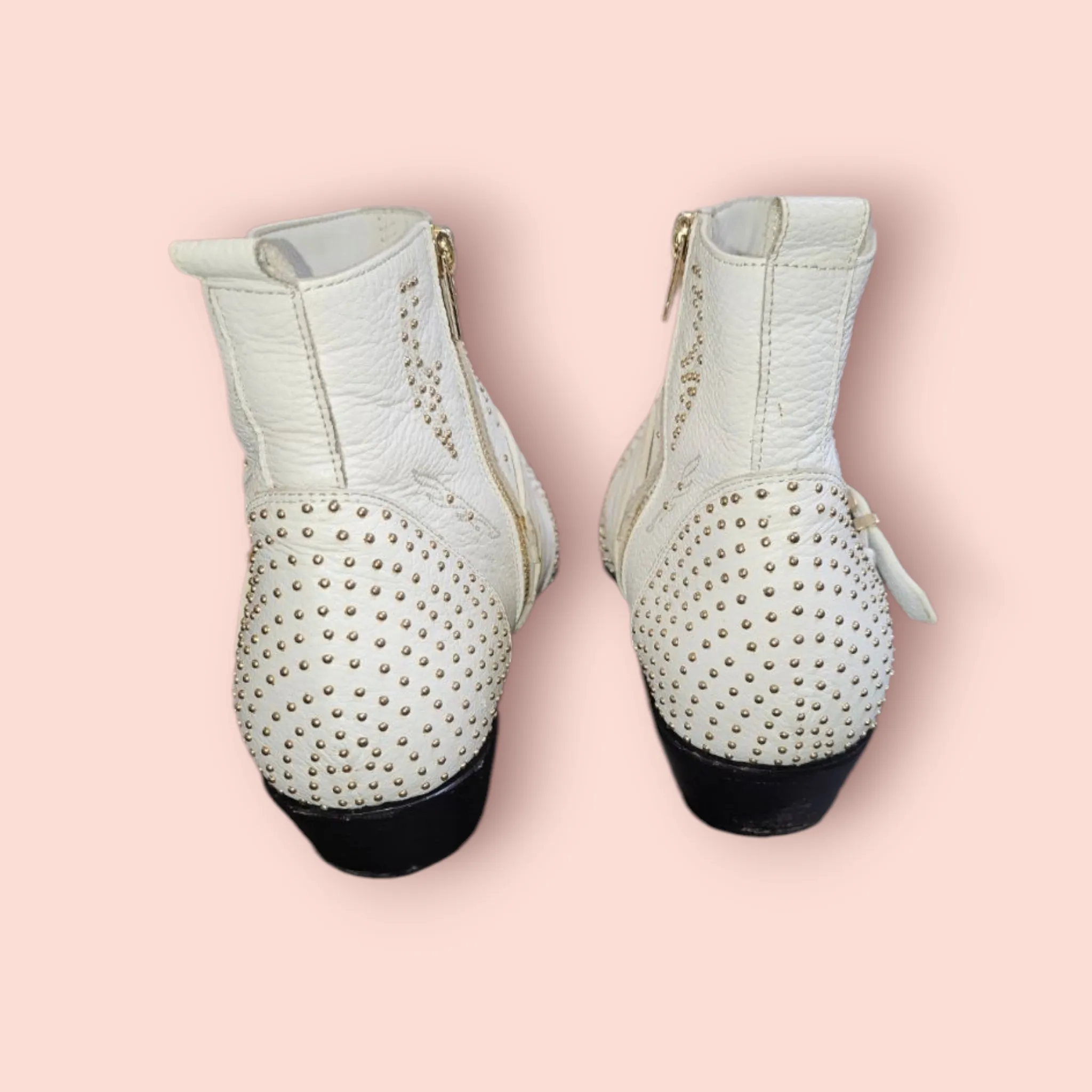 ANINE BING - PENNY STUDDED LEATHER ANKLE BOOTS RRP $1200
